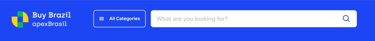 Buy Brazil header consist of an "All categories" button and a search bar